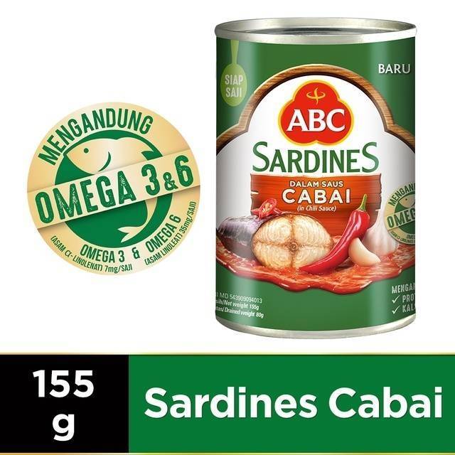 

Sarden ABC 155gr - Saus Tomat dan Cabai