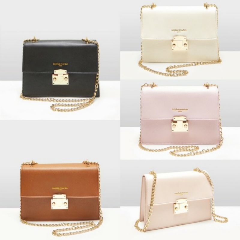 TAS CAMILLE : BLACK / CREAM / PALE PINK / BROWN / PEACH : SOPHIE MARTIN PARIS OFFICIAL PROMO ORIGINAL WOMAN BAG