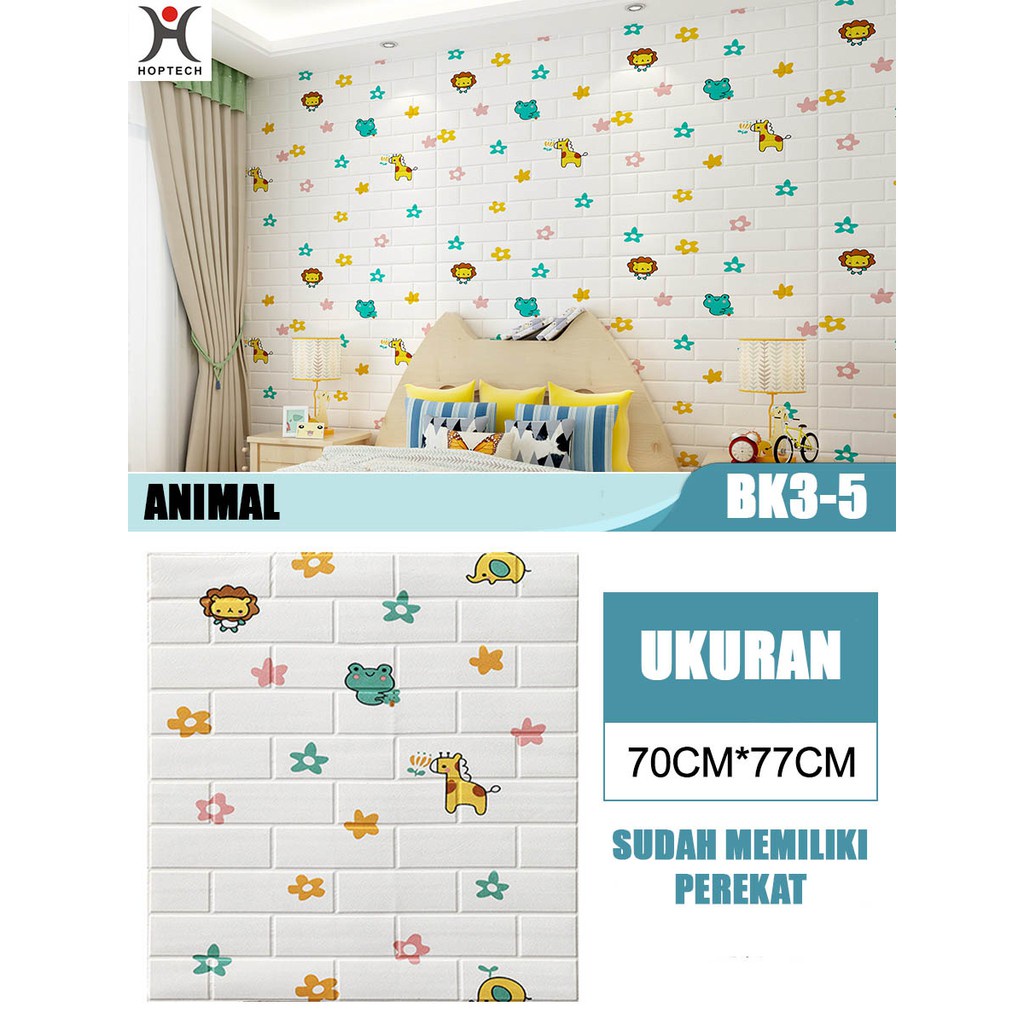 Wallpaper Dingding 3D Foam Motif Batu Bata 70 x 77 CM Dekorasi Dinding Kamar  Murah-BK35 ANIMAL 3,5mm