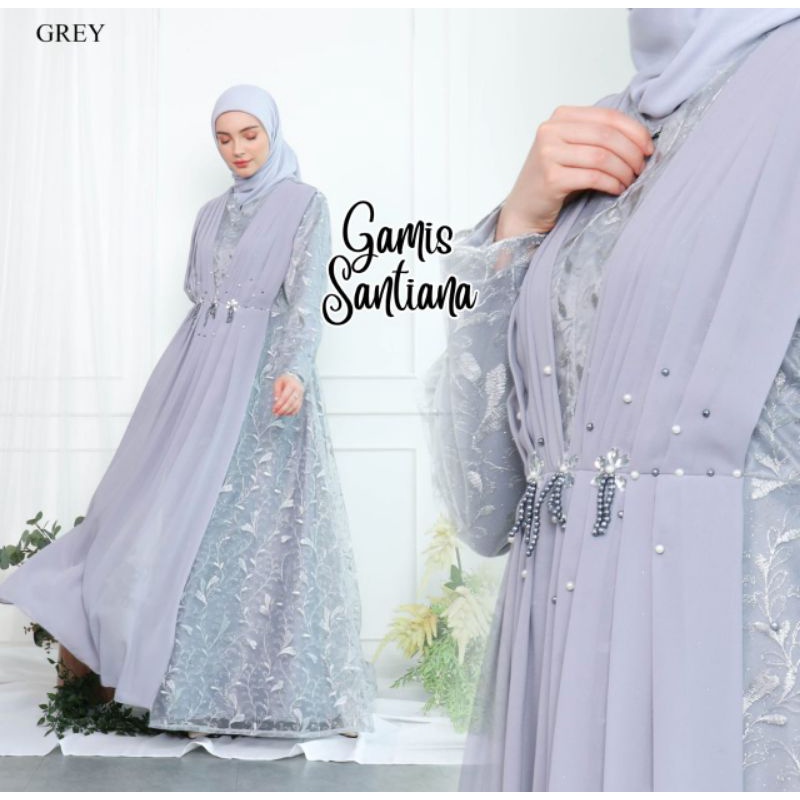 SANTIANA Gaun pesta muslimah gamis mewah  wisuda kondangan bridemaids walimatul