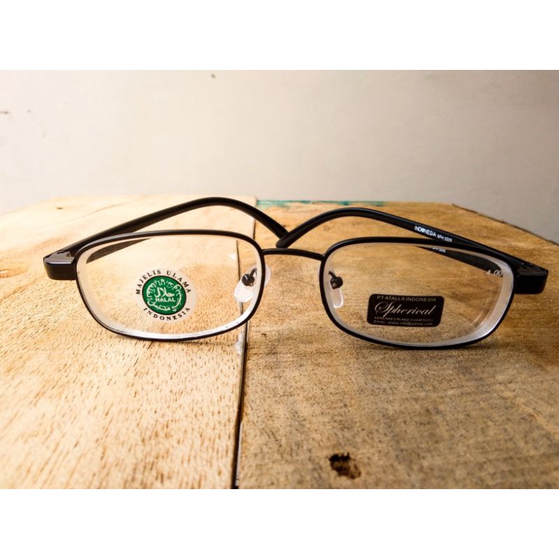 Kacamata Minus Frame Besi Tangkai Mika Model Kotak Kecil