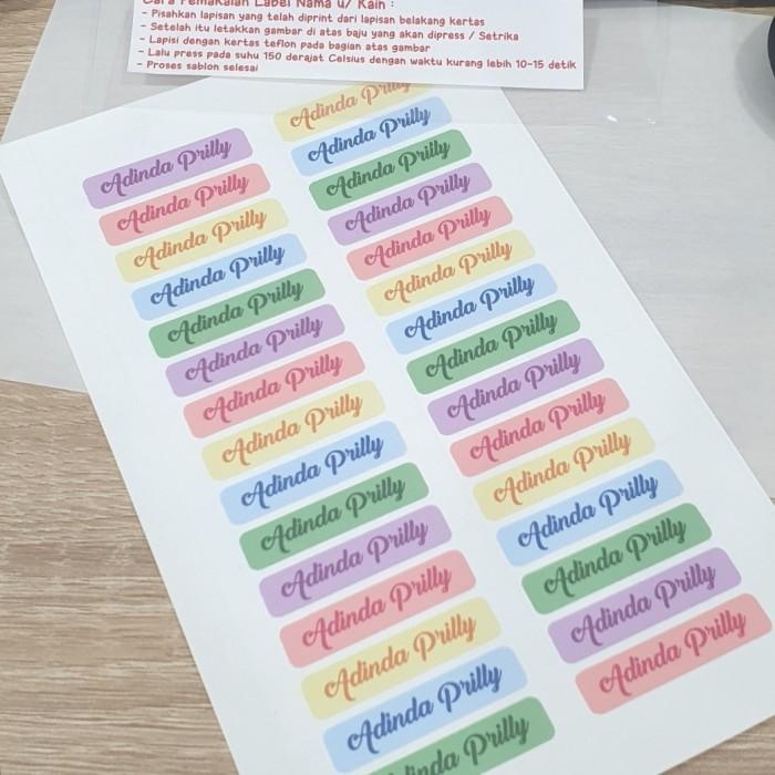 

Stiker Sablon Label Nama Untuk Di Kain / Baju Permanent
