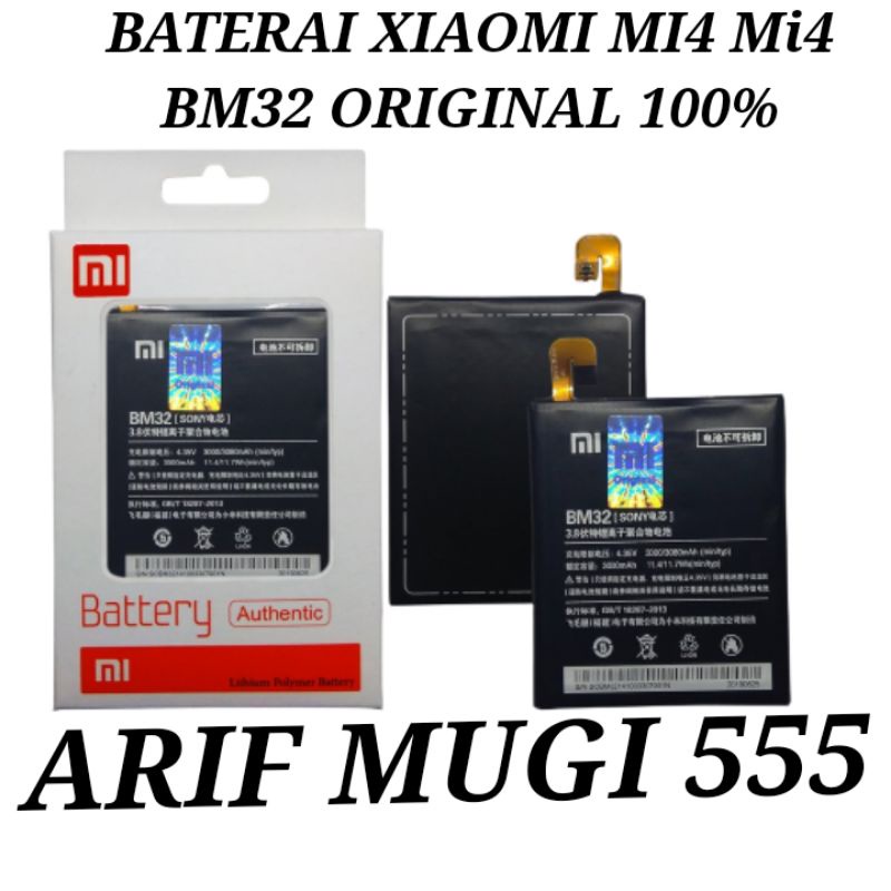 BATERAI BATRE BATTERY XIAOMI MI4 Mi4 BM32 ORIGINAL 100%