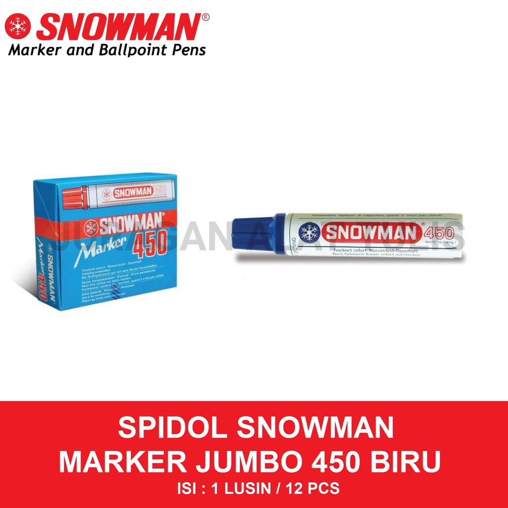 

SPIDOL SNOWMAN JUMBO J-450 / SPIDOL PERMANEN WARNA BIRU