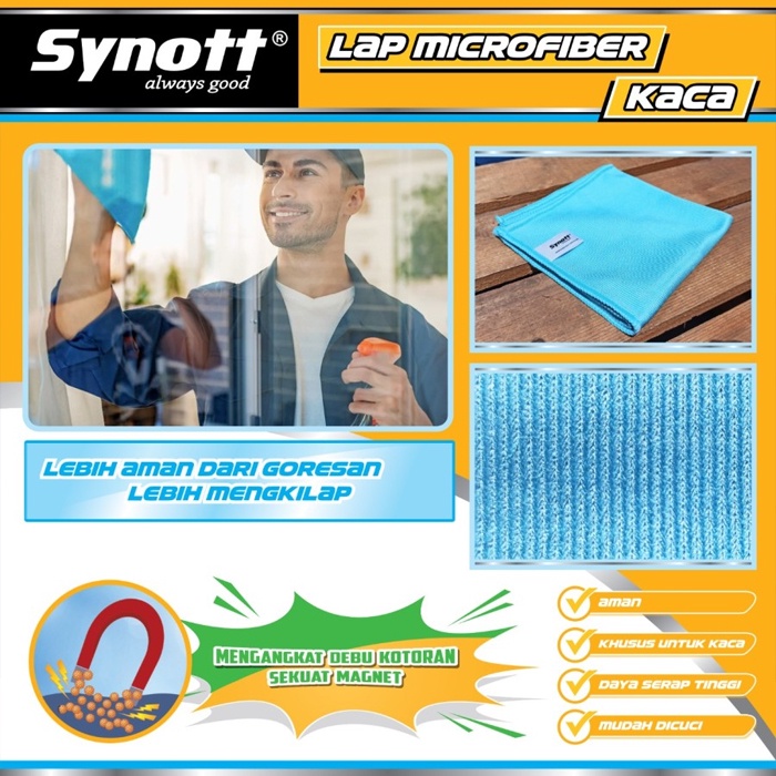 Kain Lap Microfiber Synott Kaca Glass Super Kilap Aman Gores &amp; Baret