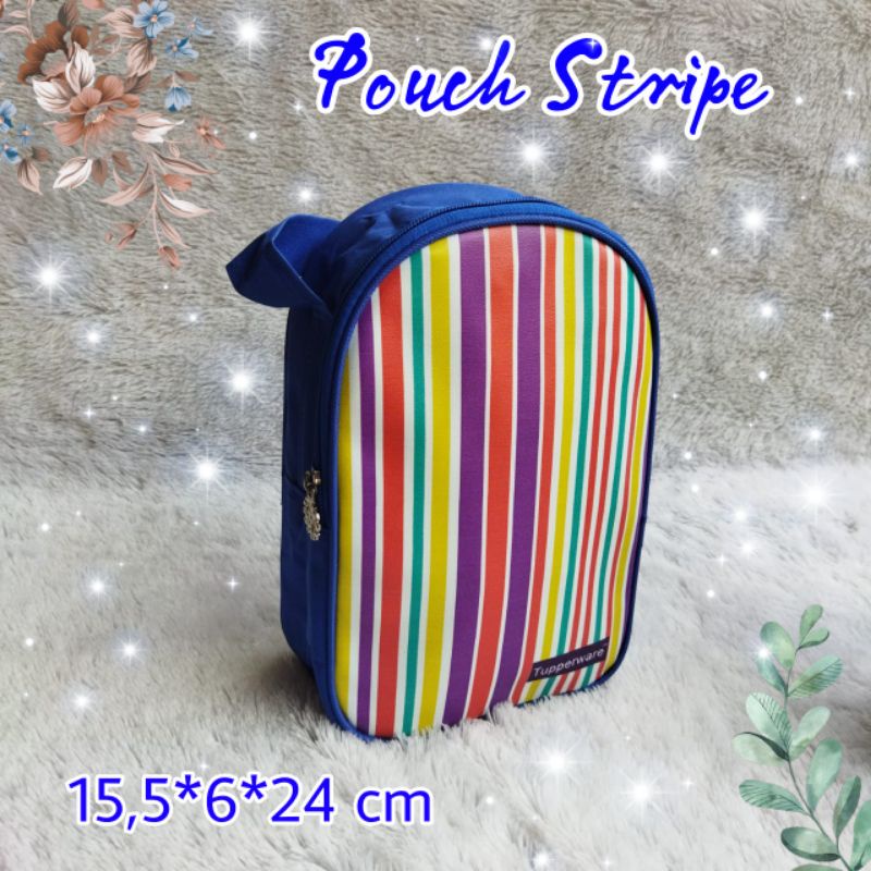 Stripe Wallet Tupperware / Tas kosmetik  ( Resleting  Bunga Es Tupperware )