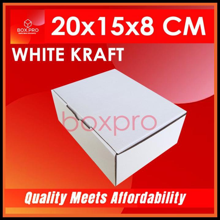 

Kardus Putih Uk 20X15X8 Cm ( 10 Pcs ) Diecut Box Makanan,Roti,Baju