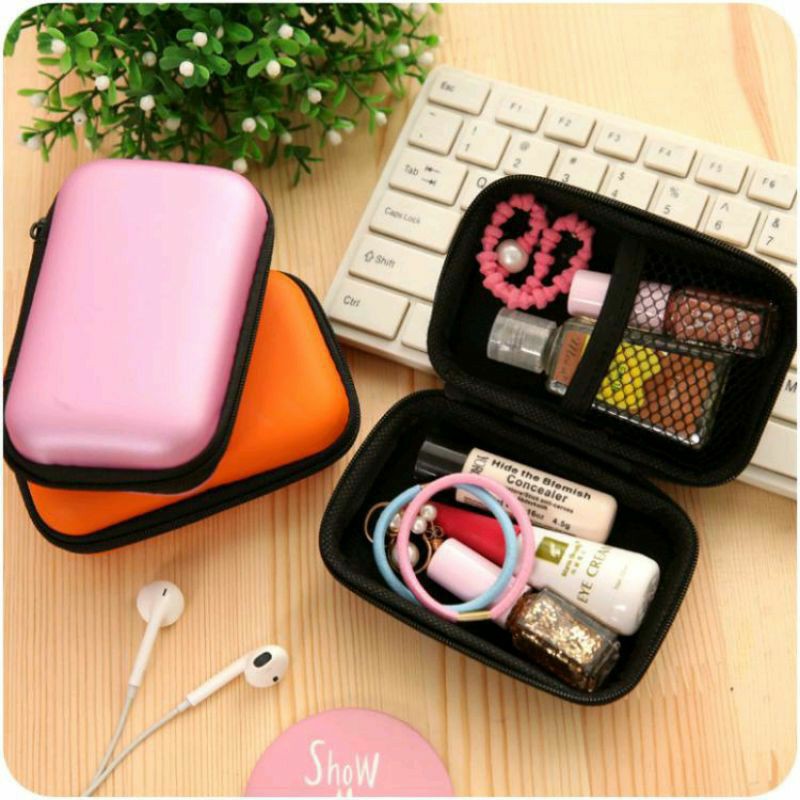 Dompet headset besar karakter pouch wadah handsfree charger kotak kabel casan serbaguna