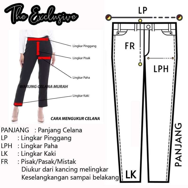 Jumbo Baggy Pants Premium BB 55 - 130 KG Celana Bahan Panjang Wanita Jumbo Warna Hitam Korean Pants