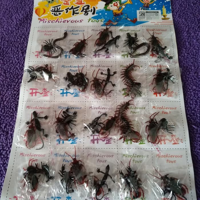 MAINAN SERANGGA HEWAN KARET - KECOA KELABANG ULAR KELELAWAR