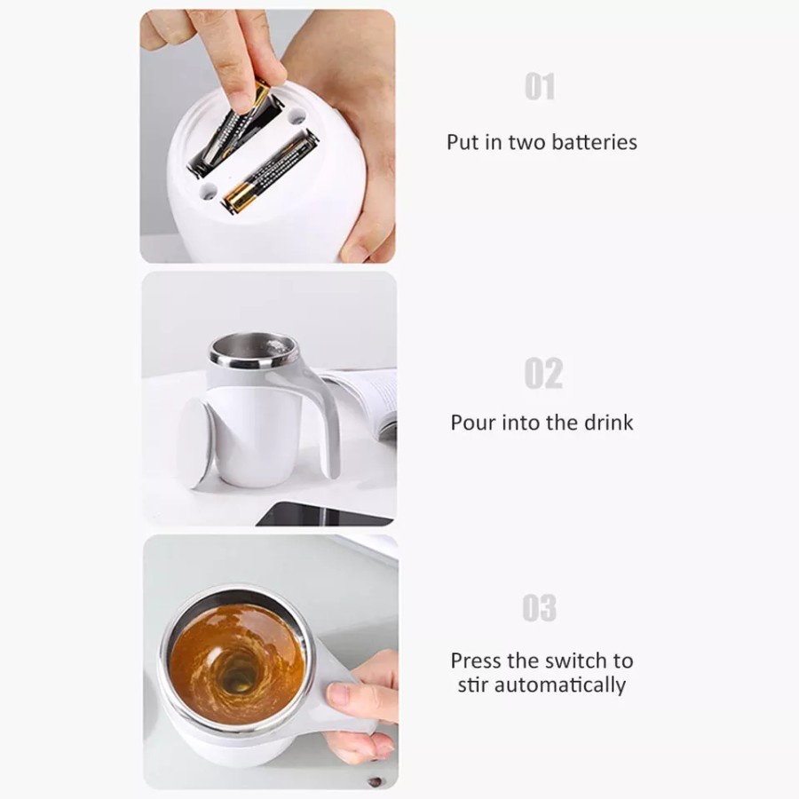 Gelas Aduk Otomatis Automatic Self-Stirring Mug 380 ml