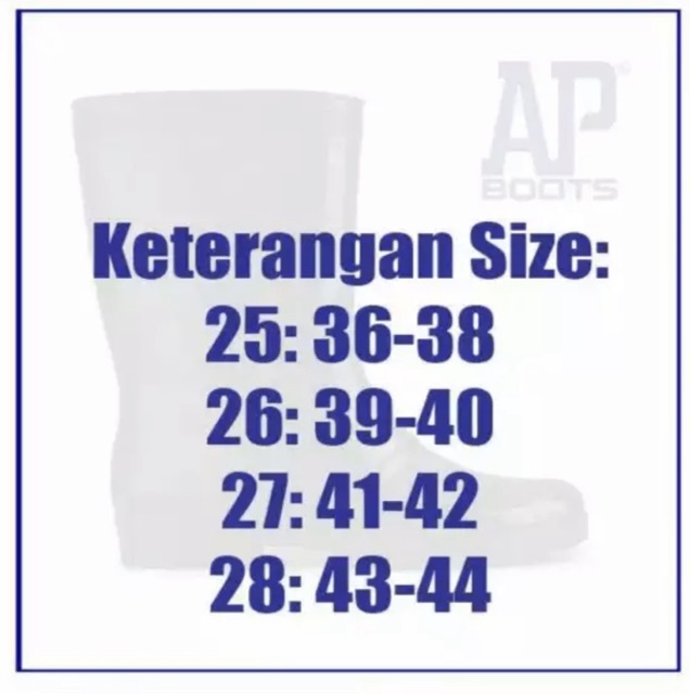 Sepatu Boots Karet merk AP 1 Hitam Pendek