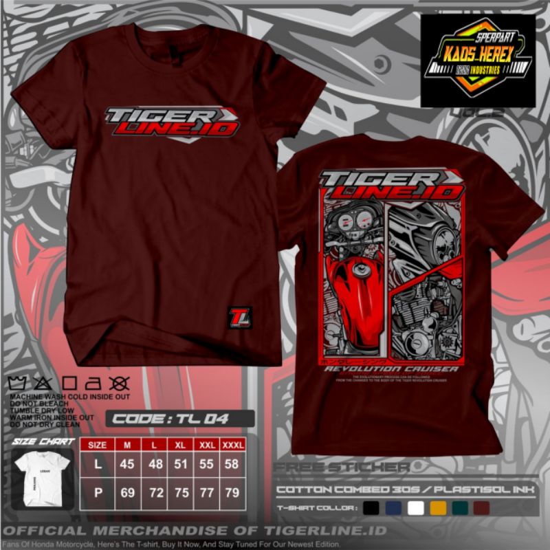 [COD] T-SHIRT KAOS HONDA HEREX TIGER REVO/TIGER PC/TIGER REVOLUTION CRUISER ORIGINAL