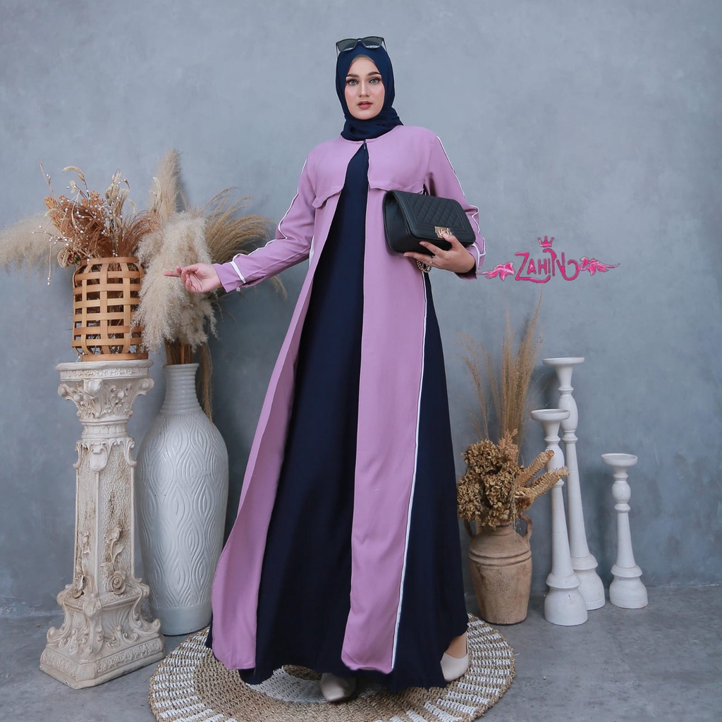 DRESS AZAHRA BRUKAT DAN MANDA LIST PUTIH ORI ZAHIN ITYCREPE HQ