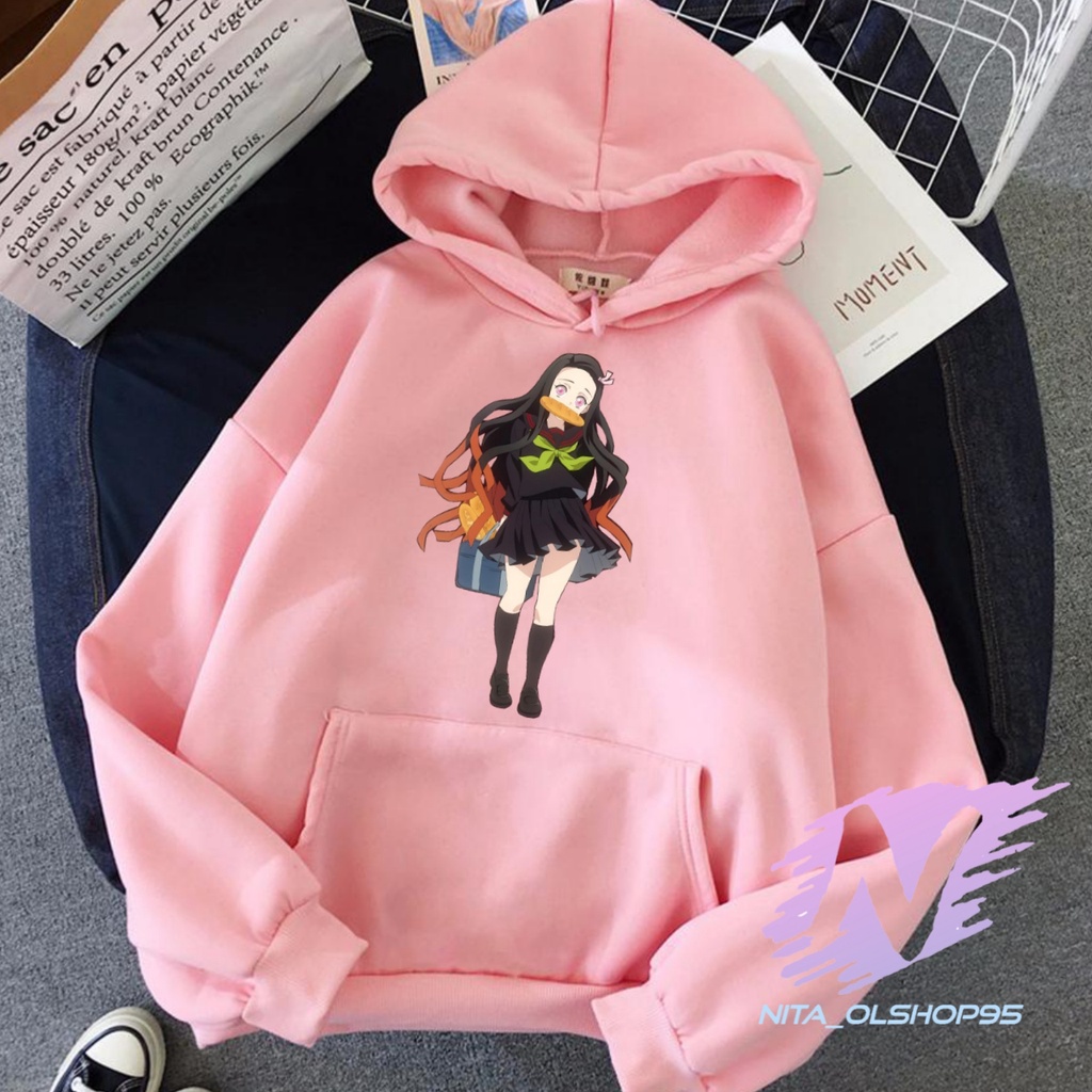 HOODIE NEZUKO SWETER ANAK ANIME DEMON SLAYER NEZUKO CHIBI