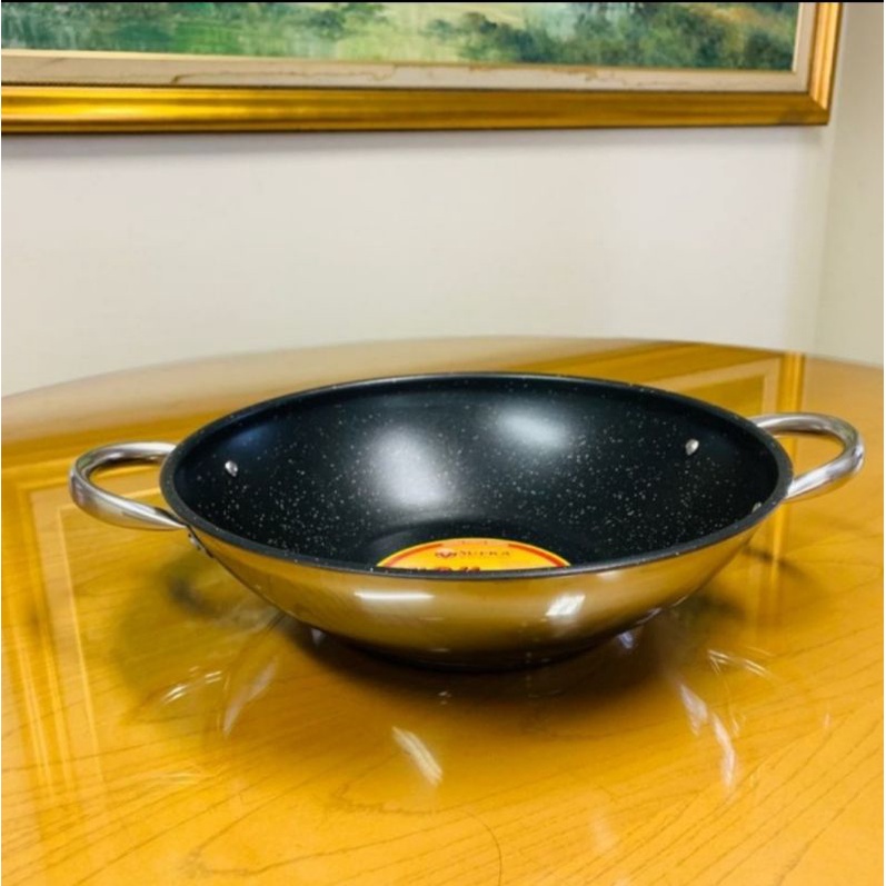 SUPRA wok Stainless 36cm Marble Induksi. Wajan Kompor Induksi