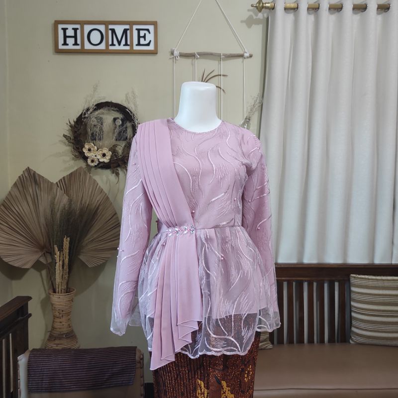 KEBAYA SELENDANG LAMARAN, WISUDA, DOMAS, BRIDESMAID (ATASAN SAJA)-Dustypink soft 2