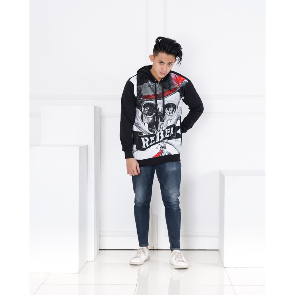 Hoodie Pria / Hodie Pria  / Jaket PriaJumper Printing 3D Tengkorak Premium Distro Bahan Flce UK L/XL