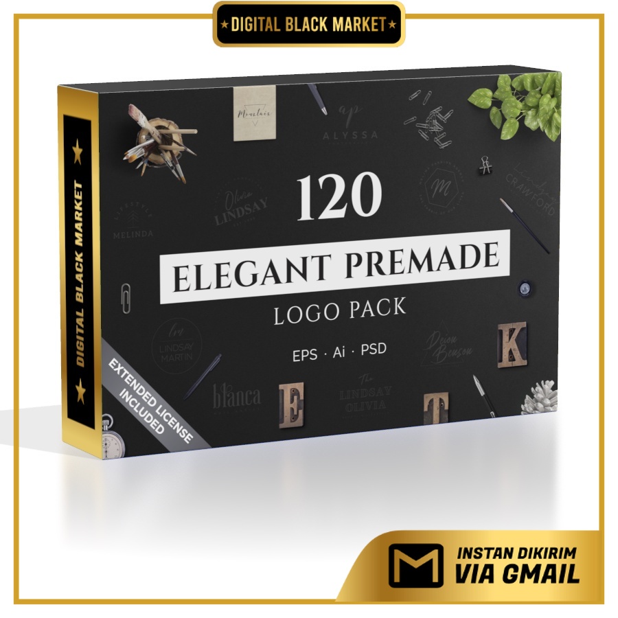 120 Elegant Premade Logo Pack - Photoshop &amp; Illustrator