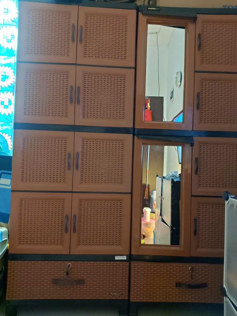 Lemari Plastik Rotan 4 Pintu 1laci Napolly