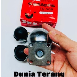 4 BIJI/1 SET - Roda Karet SKK TG 4 PCS - Roda SKK-TG50B Bulat Skrup - Roda Kursi 50mm 2in - Roda Casters SKK Turbo Merah