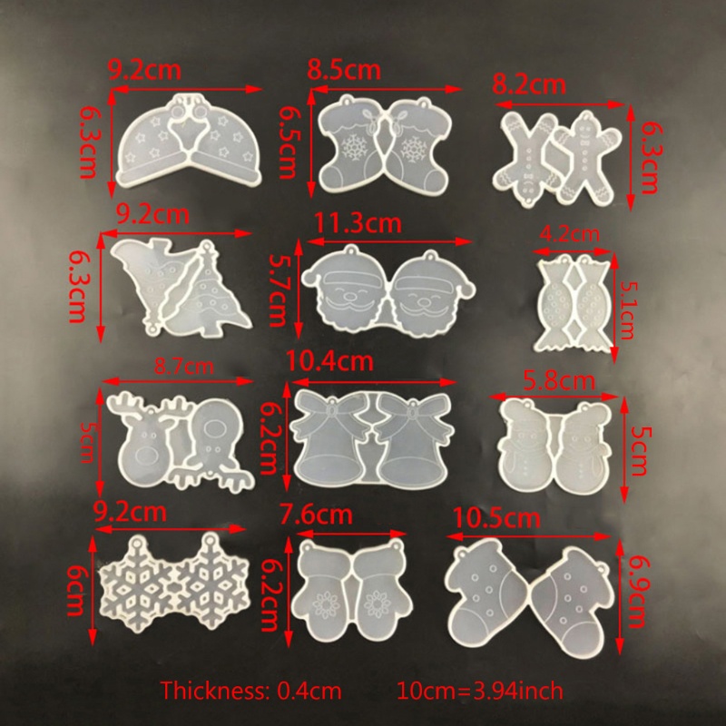 Siy Cetakan Resin Epoksi Bentuk Anting Natal Bahan Silikon Untuk Kerajinan Tangan Diy