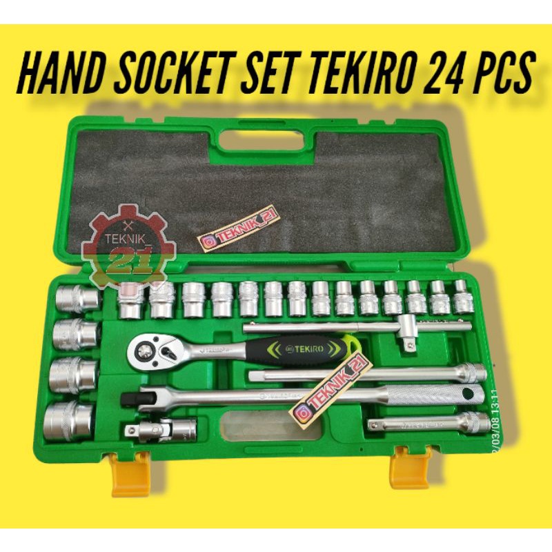 KUNCI SOCKET TEKIRO 24 PCS TEKIRO KUNCI SHOK 24 PCS BOX PLASTIK 8-32 MM kunci shok Tekiro 24 pcs