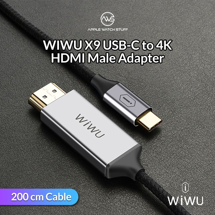 WIWU X9 Type-C to HDMI Male - HD 4K Coaxial Cable Adapter - 2M