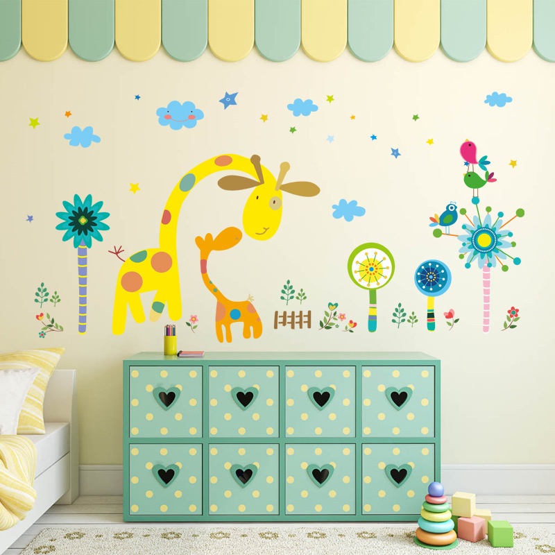 Reliza Wall Sticker Jerapah Kartun LDR99240 Stiker Dinding