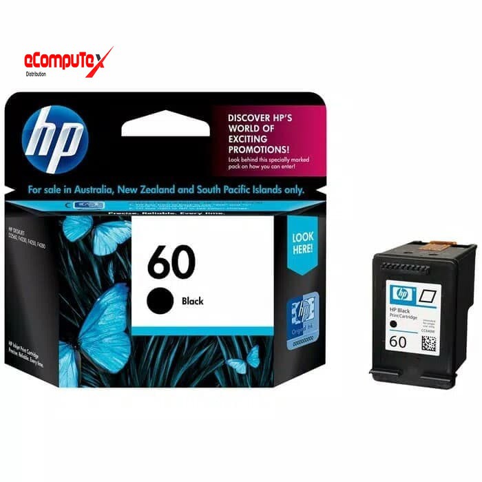 CARTRIDGE HP 60 BLACK / TINTA CATRIDGE HP60 HITAM ORIGINAL - RESMI