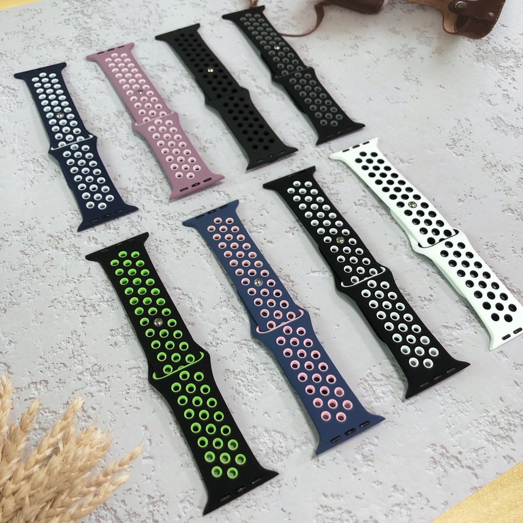 Sport Silicone Breathable Hole Band Strap for Apple Watch Series 7/6/SE/5/4/3/2/1 38mm 40mm 42mm 44mm 41mm 45mm