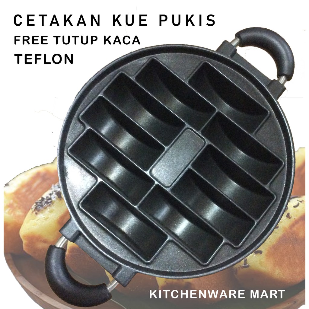 Cetakan Kue Pukis Teflon  -Free Tutup Kaca- pukis maker teflon - kue pancong