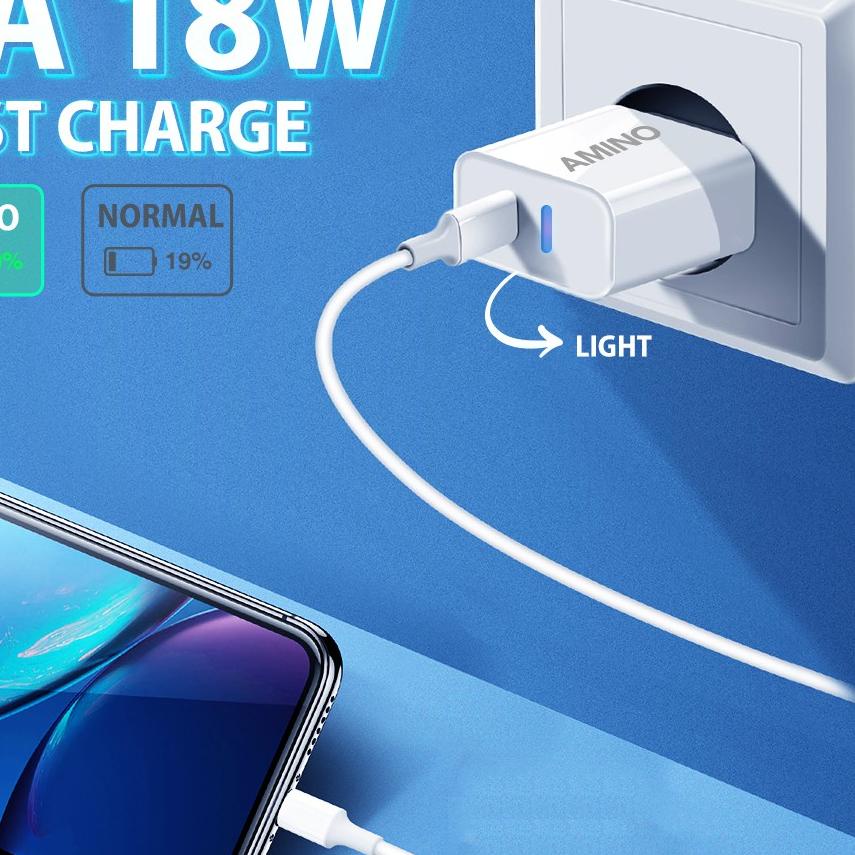 ♣ AMINO 18W QC3.0 Fast Charger Quick Charger Adaptor Ori ▼