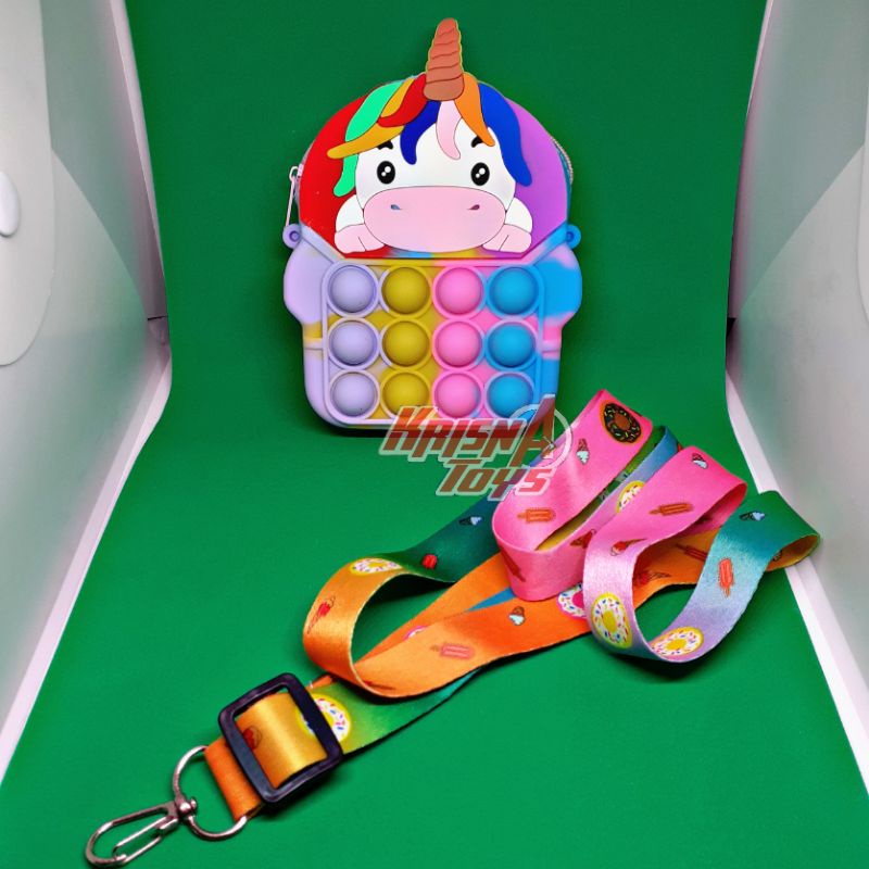 TAS POP IT ANAK RAINBOW LUCU/TAS SELEMPANG ANAK JELLY  POP IT'S