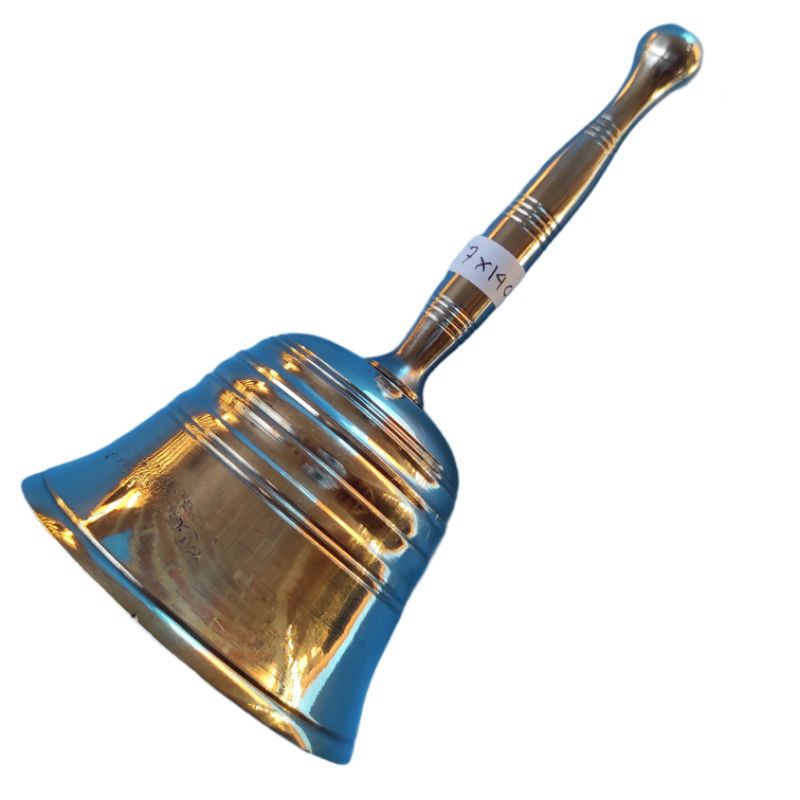 lonceng bel kuningan tangkai tangan diameter 7cm