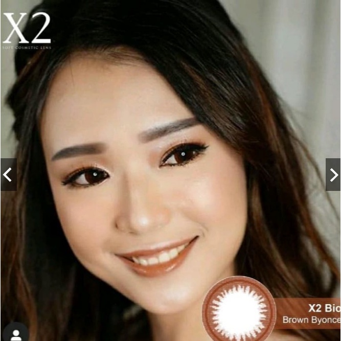 SOFTLENS X2 BIO BROWN BYONCE ( NORMAL S/D -10.00 )14.5mm