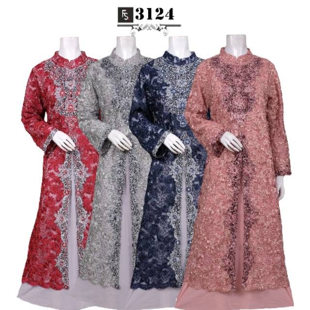 GAMIS PESTA JUMBO ELEGANT - BROKAT CERUTY - GAMIS JUMBO YULIA