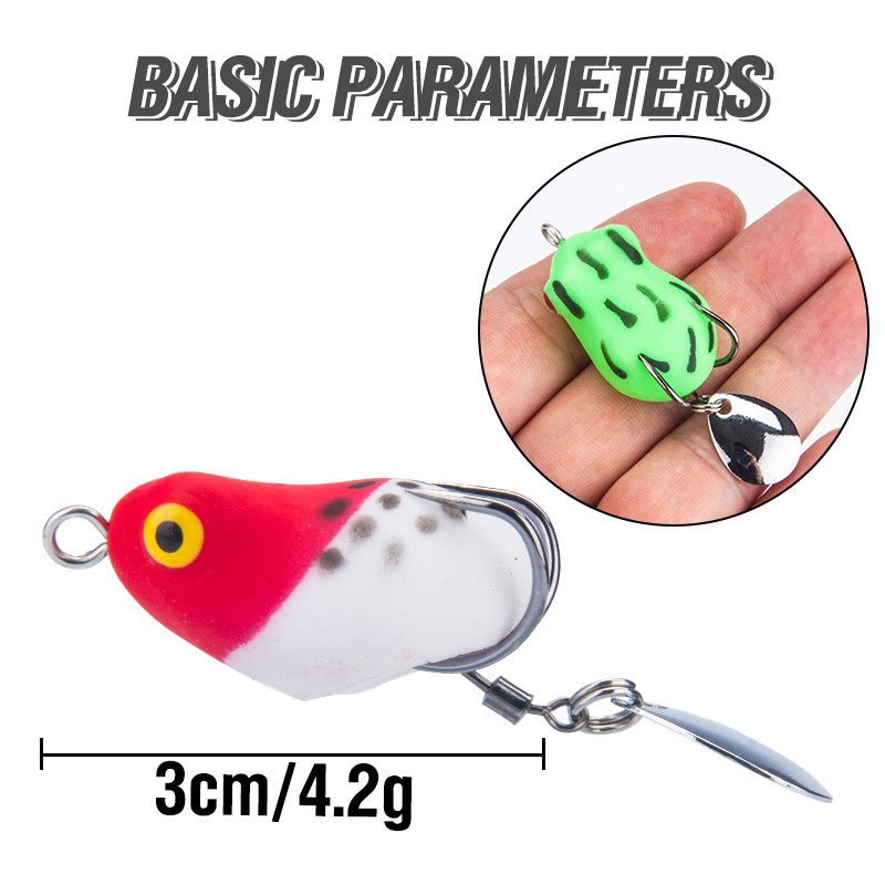 1 Pc Umpan Pancing Soft Bait Bentuk Katak Imitasi Ukuran 3cm / 4.2g