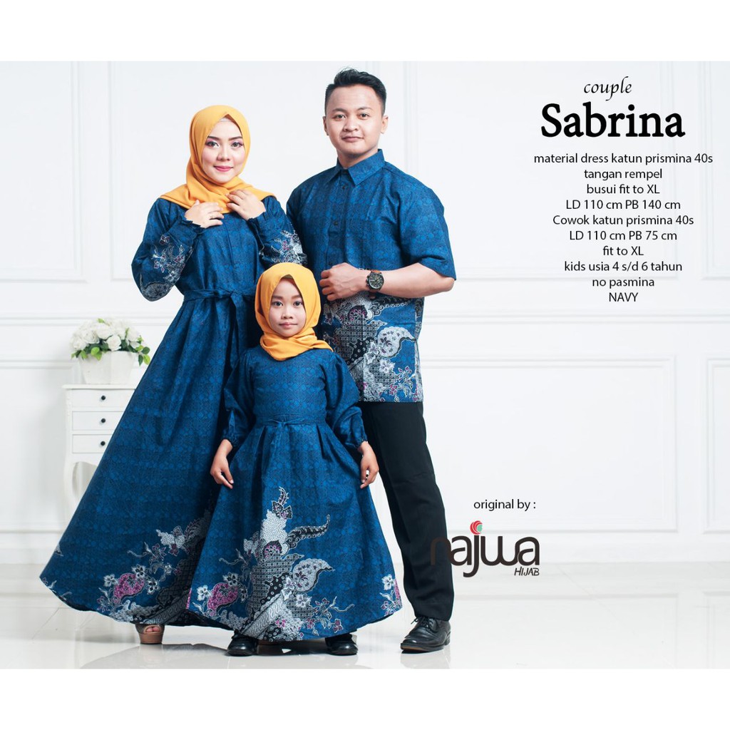 JAZIRAH COUPLE DRESS KEMEJA HIJAB BAJU GAMIS MUSLIMAH ORI NAJWA