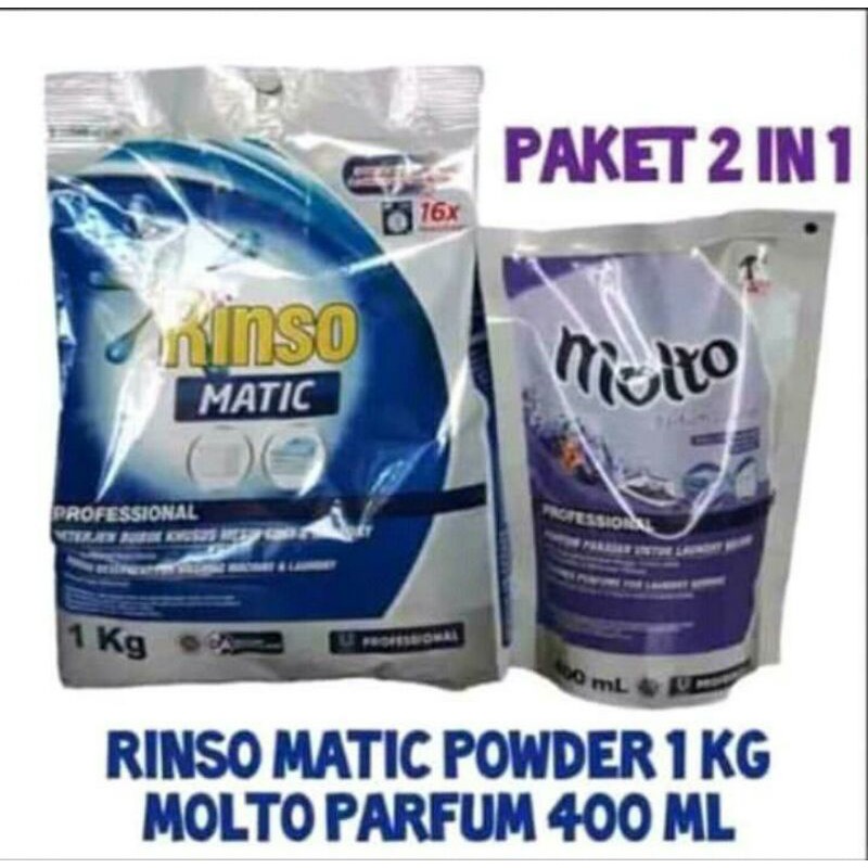 Rinso Matic 1kg + Molto Pewangi 400ml (bundling)