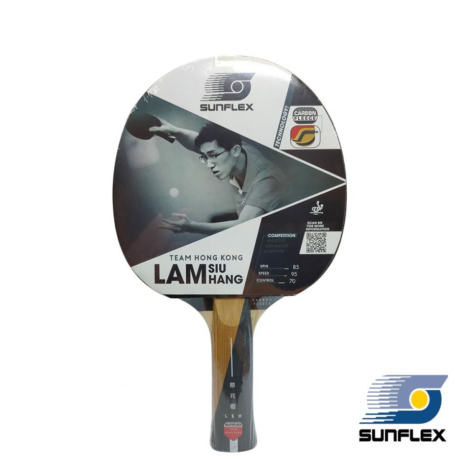 Bet Tenis Meja Carbon Sunflex Lam Siu Hang Bat Pingpong Kompetisi Tebal Karet 2.1 Spin 85 Speed 95