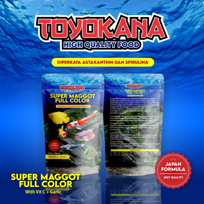 TOYOKANA - SUPER MAGGOT FULL COLOR Maggot BSF + Vit C dan Garlic 50 Gr