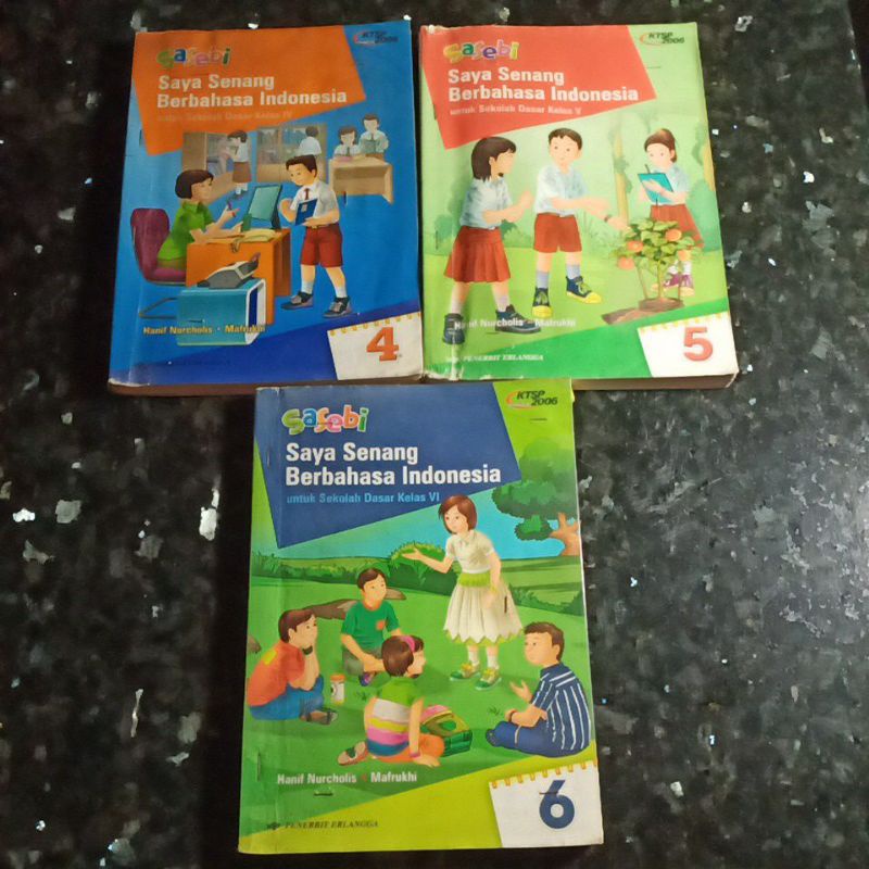 Buku SASEBI Saya Senang Berbahasa Indonesia kelas 1,3,4,5,6,I,IV,V,VI, Sd, Penerbit Erlangga, Hanif 