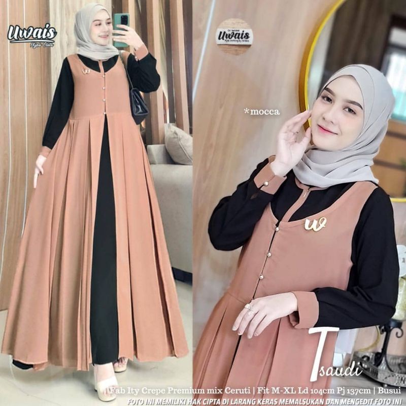Tsaudi maxy gamis wanita terbaru gamis muslim wanita gamis polos 2 warna gamis kondangan gamis jumbo