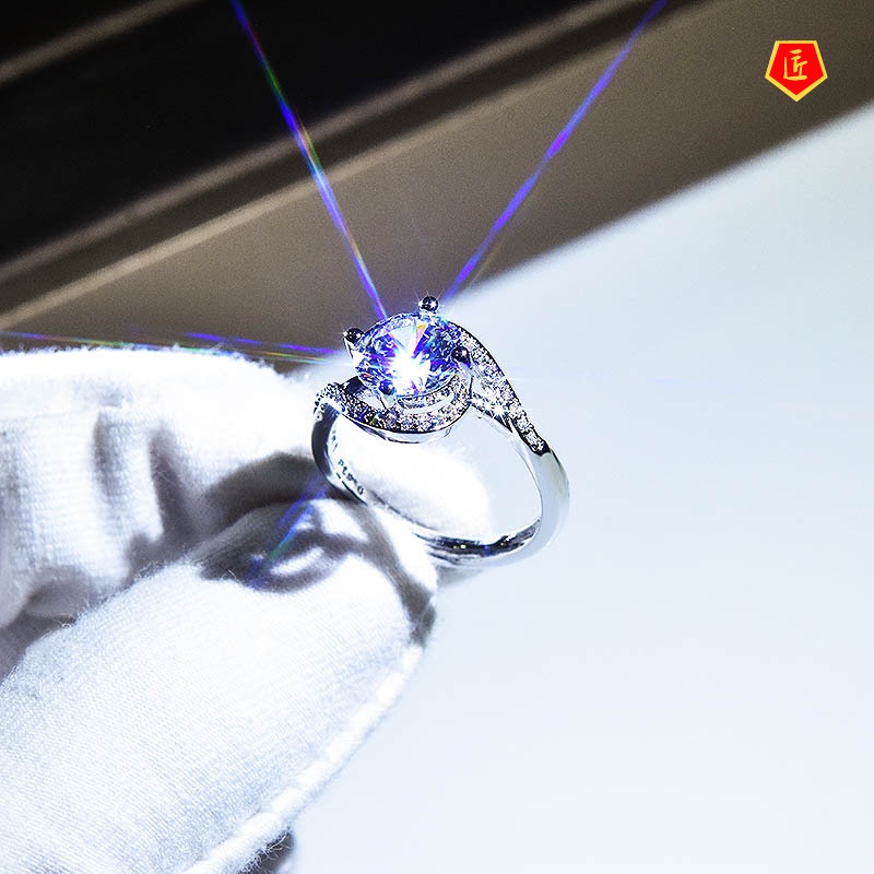 [Ready Stock]Women's Pt950 Moissanite Angel Eyes Ring