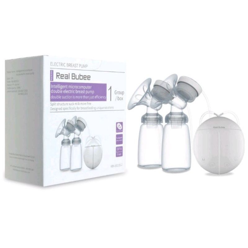 Pompa Asi Elektrik Ganda 2 botol Real Bubee Double Electric Breast Pump