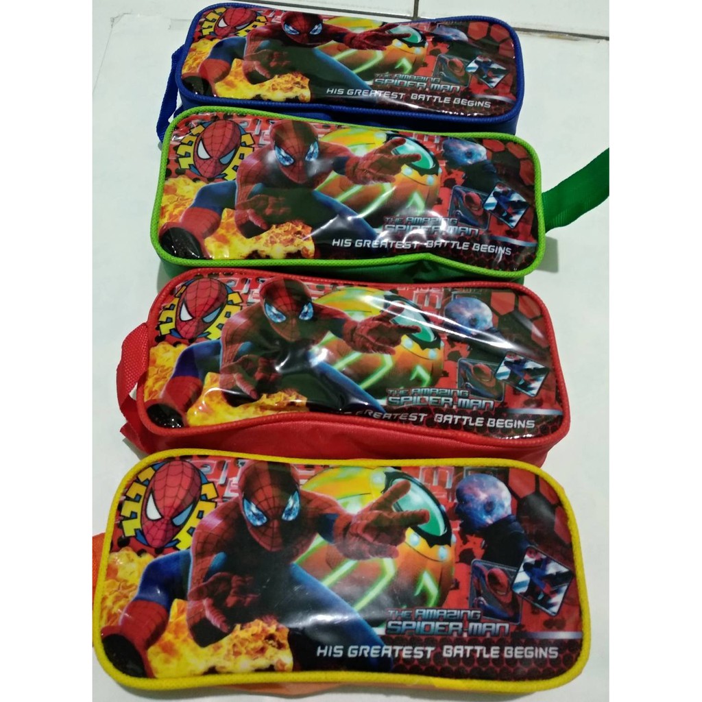 Tempat Pensil Karakter Kain Murah / kostak pensil lucu-Spiderman