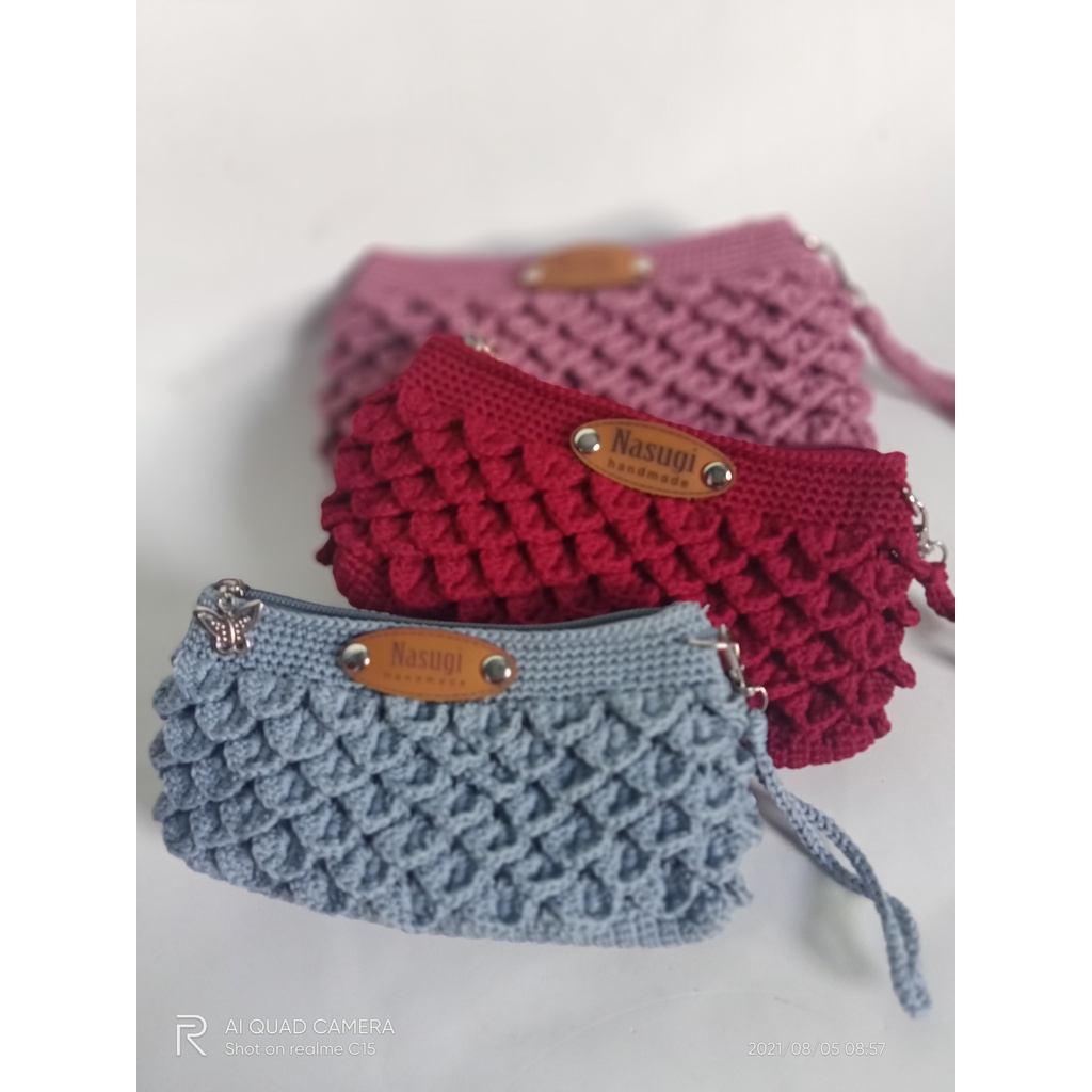 dompet wanita/dompet rajut/dompet hp/dompet rajut/dompet rajut sisik