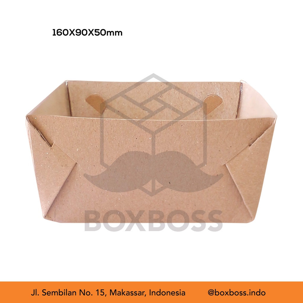 Paper Lunch Box Tray (Box Kertas Makanan) 160 x 90 x 50 mm PE