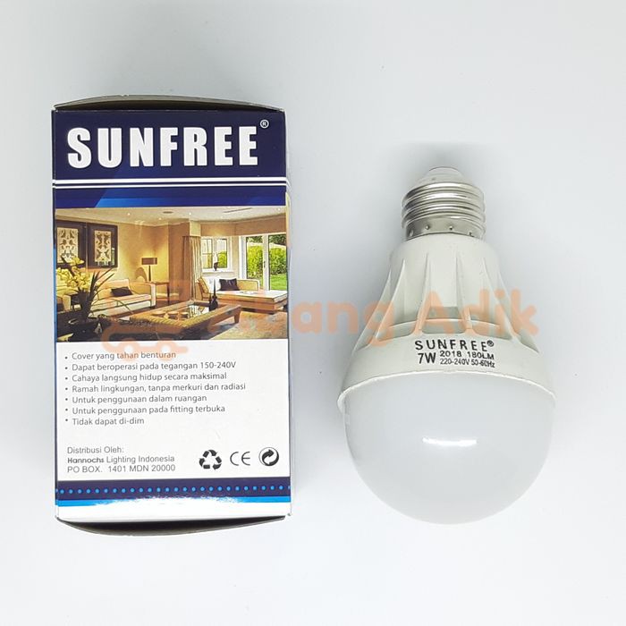SUNFREE 7w 7 WATT Bohlam LED /Lampu LED SUNFREE murah